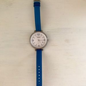 Fossil watch with leather band